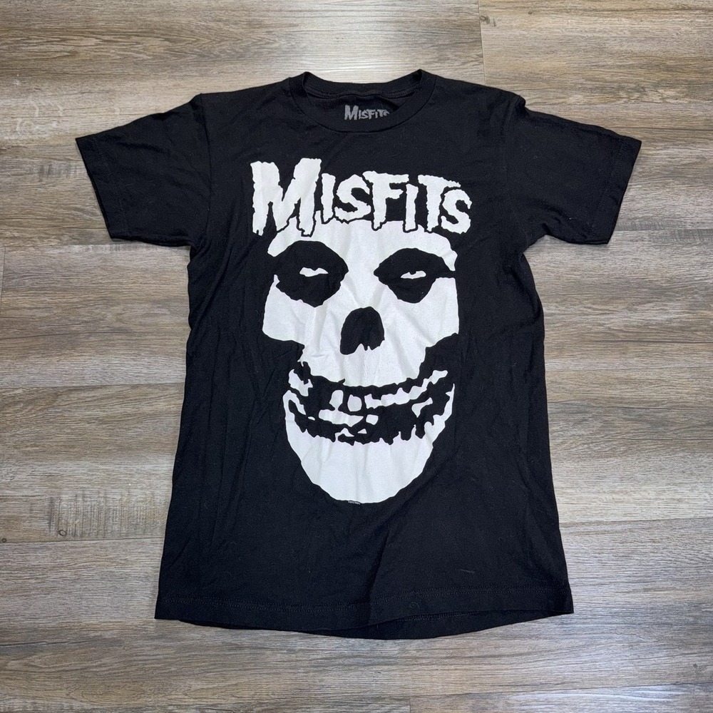 Misfits Classic Black Fiend Skull Tee Mens/Unisex Small Iconic White Horror Logo